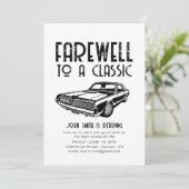 Afscheid van een Classic Retirement Car Party Invi Kaart (Staand voorkant)