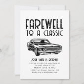 Afscheid van een Classic Retirement Car Party Invi Kaart (Voorkant)