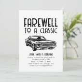 Afscheid van een Classic Retirement Car Party Invi Kaart (Staand voorkant)