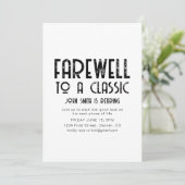 Afscheid van een Classic Retirement Party Uitnodig Kaart (Staand voorkant)