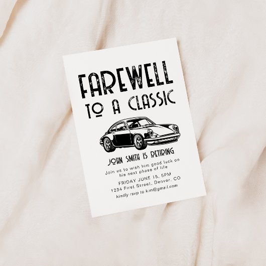 Afscheid van een Classic Retirement Party Uitnodig Kaart
