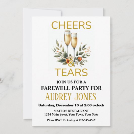 Afscheid van het feest kaart (Voorkant)