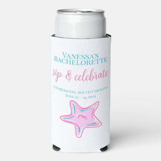 Afscheid Van Het Meisje Bruidsfeest Drinken En Vie Seltzer Blikjeskoeler (Seltzer Voorkant)