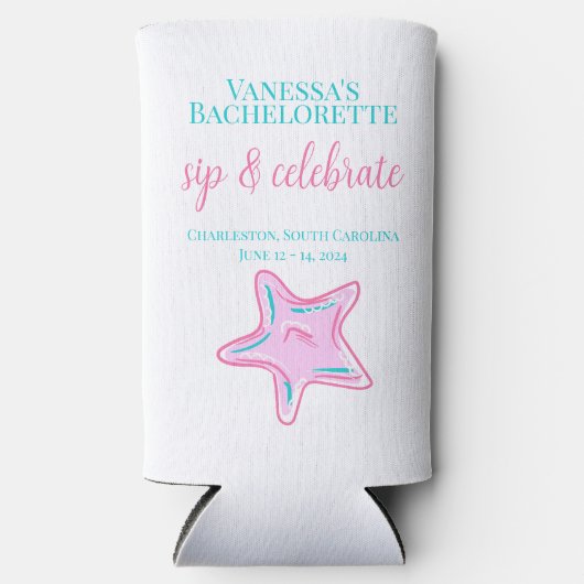 Afscheid Van Het Meisje Bruidsfeest Drinken En Vie Seltzer Blikjeskoeler (Voorkant)