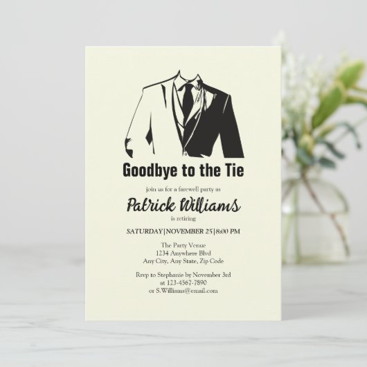 Afscheid van het Stropdas Corporate Mannen Kaart (Staand voorkant)