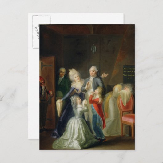 Afscheid van Lodewijk XVI door zijn familie Briefkaart (Voorkant / Achterkant)