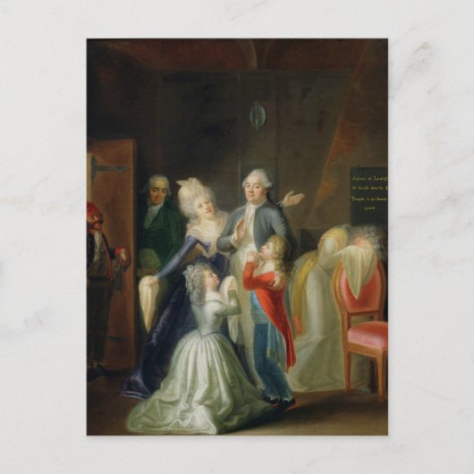 Afscheid van Lodewijk XVI door zijn familie Briefkaart (Voorkant)