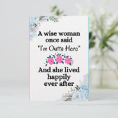 afscheid voor werkende vrouwen in een nieuwe baan kaart (Staand voorkant)