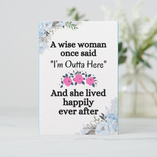 afscheid voor werkende vrouwen in een nieuwe baan kaart (Staand voorkant)