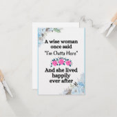 afscheid voor werkende vrouwen in een nieuwe baan kaart (Voorkant / Achterkant in situ)