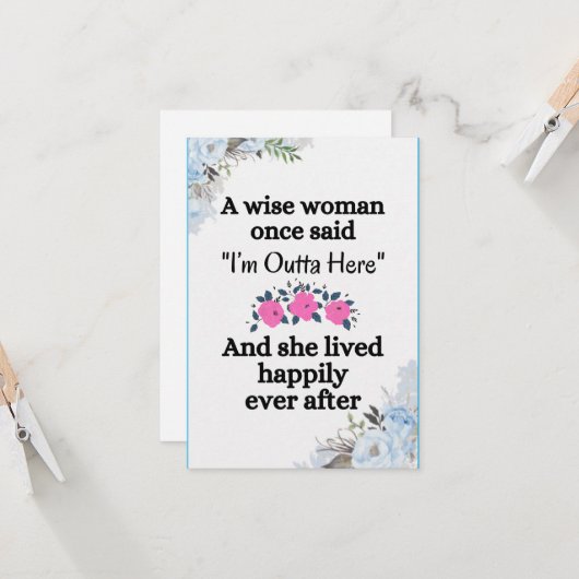 afscheid voor werkende vrouwen in een nieuwe baan kaart (Voorkant / Achterkant in situ)