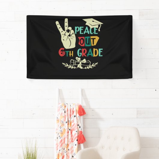 Afscheid Vrede in 6e klas Afstuderen zesde klas Spandoek (Insitu)