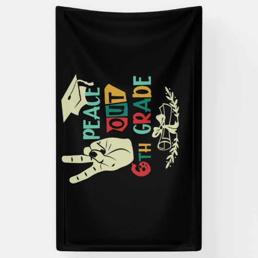 Afscheid Vrede in 6e klas Afstuderen zesde klas Spandoek (Verticaal)