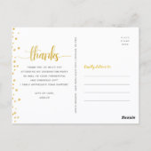 Afscheid zwart goud glitterscript bedankt briefkaart (Achterkant)