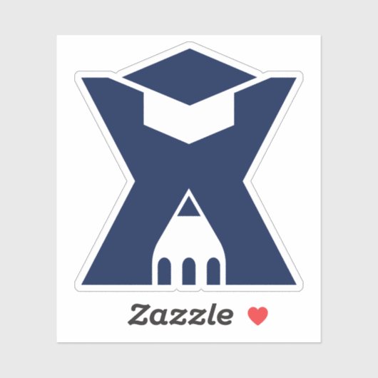Afscheidbrief X Monogram met Potlood Sticker (Vel)