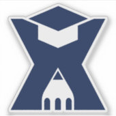 Afscheidbrief X Monogram met Potlood Sticker (Voorkant)