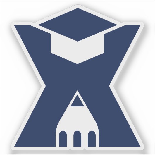 Afscheidbrief X Monogram met Potlood Sticker (Voorkant)
