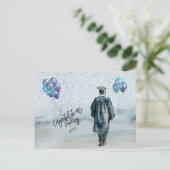 Afscheidfeest zoon gefeliciteerd briefkaart (Staand voorkant)