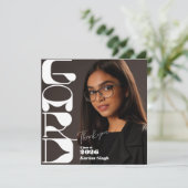 Afscheidfoto Dankkaart – Modern Chic Save The Date (Staand voorkant)