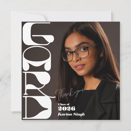 Afscheidfoto Dankkaart – Modern Chic Save The Date (Voorkant)