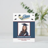 Afscheidfoto diploma uitnodiging kaart (Staand voorkant)