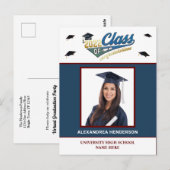 Afscheidfoto diploma uitnodiging kaart (Voorkant / Achterkant)