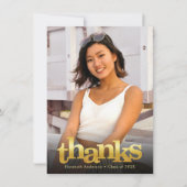 Afscheidfoto goud typografie vet modern bedankkaart (Voorkant)