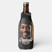 Afscheidfoto met vet script Afstudeerfeest cadeau Flesjeskoeler (Fles Voorkant)