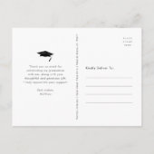 Afscheidfoto met witte typografie bedankt briefkaart (Achterkant)