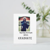 Afscheidfoto naam jaar klas universiteit eenvoudig briefkaart (Staand voorkant)