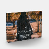 Afscheidfoto op maat moderne stijlvolle script blo fotoblokken (Links)