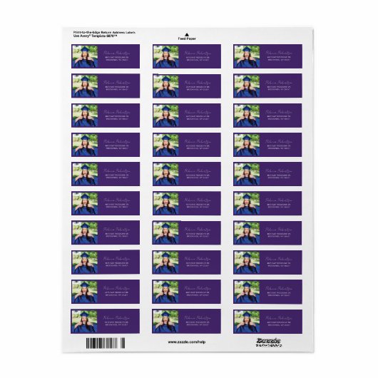 Afscheidfoto Script Moderne Retouradres Etiket (Full Sheet)