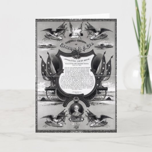 Afscheids Adres van General Robert E. Lee Kaart (Voorkant)