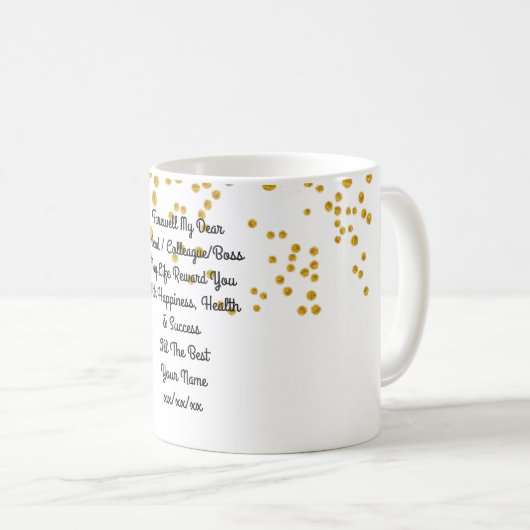 Afscheids Cadeau Collega Vriend Baas Persoonlijk Koffiemok (Voorkant rechts)