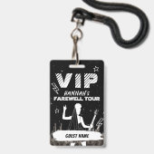 Afscheids Tour Punk Rock Bachelorette VIP-pas Badge (Voorzijde met lanyard)