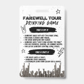 Afscheids Tour Punk Rock Bachelorette VIP-pas Badge (Achterkant)