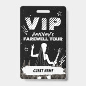 Afscheids Tour Punk Rock Bachelorette VIP-pas Badge (Voorzijde)