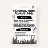 Afscheids Tour Punk Rock Bachelorette VIP-pas Badge (Achterkant)