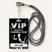 Afscheids Tour Punk Rock Bachelorette VIP-pas Badge (Voorkant met draagriem)