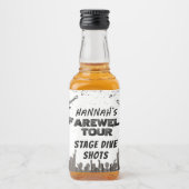 Afscheids Tour Punk Rock Vrijgezellenfeestje Likeurfles Etiket (Voorkant)