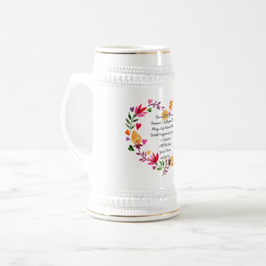 Afscheids- Verlatingsmok Mug Laat Eigen Tekst Gedi Bierpul (Voorkant links)