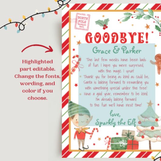Afscheidsbrief van Uw Kerst Elf Kaart