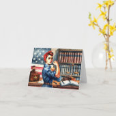 Afscheidscade rechtenfaculteit - Rosie the Riveter Kaart (Gele Bloem)
