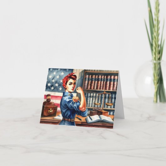 Afscheidscade rechtenfaculteit - Rosie the Riveter Kaart (Voorkant)