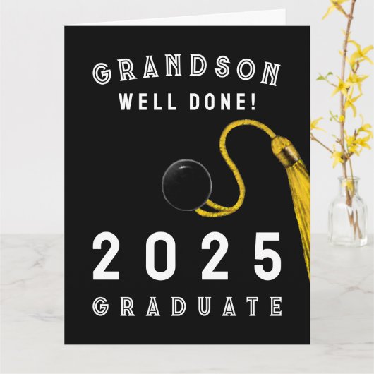 Afscheidscade van kleinzoon 2025 kaart (Gele Bloem)