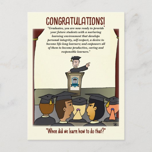 Afscheidscadeau Afstudeerkaart Briefkaart (Voorkant)