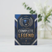 Afscheidscadeau afstuderen | Luxe marineblauw Briefkaart (Staand voorkant)