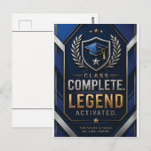 Afscheidscadeau afstuderen | Luxe marineblauw Briefkaart (Voorkant / Achterkant)