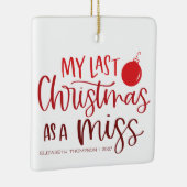Afscheidscadeau als ongetrouwde vrouw met rode let keramisch ornament (Rechts)
