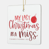 Afscheidscadeau als ongetrouwde vrouw met rode let keramisch ornament (Links)